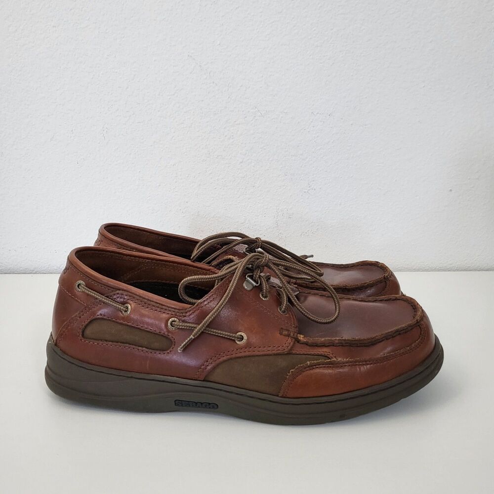 SEBAGO Clovehitch II Mens 14 Brown Leather Boat Deck Shoes 24343 Loafers Resort